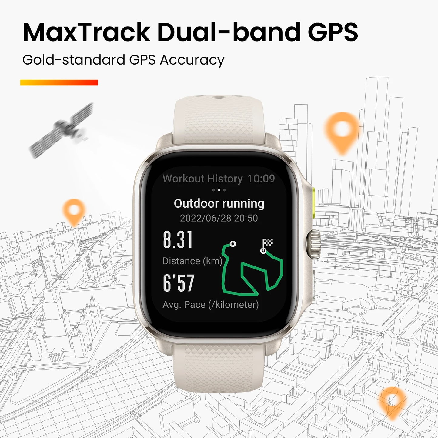 New Amazfit Cheetah 44mm Square Smartwatch Dual-band GPS 150+Sports Mode Monitoring Smart Watch For Android For iOS