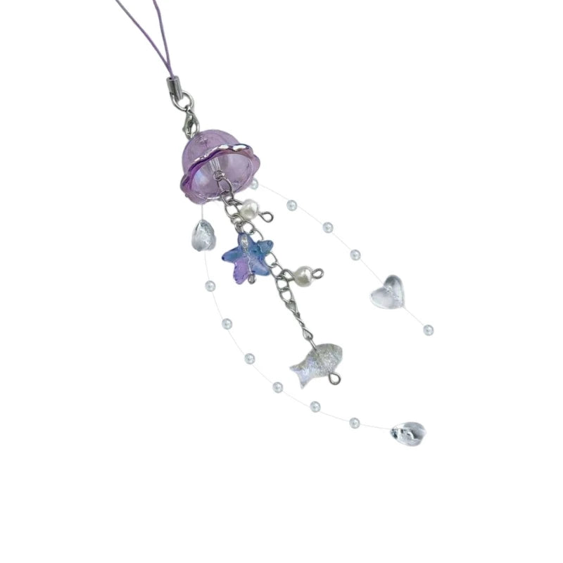 2023 New Trendy Pearls and Crystal Star Phone Keychain Phone Charm Accessory for Fashionable Individuals Women Stylish Outfits