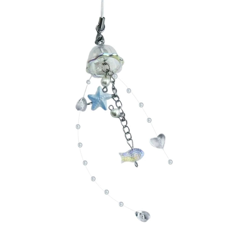 2023 New Trendy Pearls and Crystal Star Phone Keychain Phone Charm Accessory for Fashionable Individuals Women Stylish Outfits