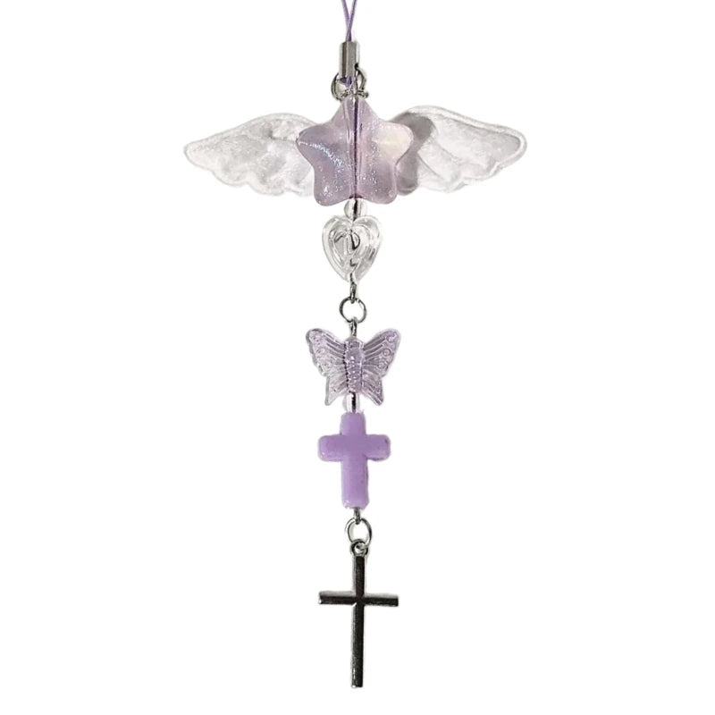 Fashion Bowknot Heart Bead Keychain Pendant Sweet Ornament Phone Straps Keyring Backpack Decoration Charm Jewelry