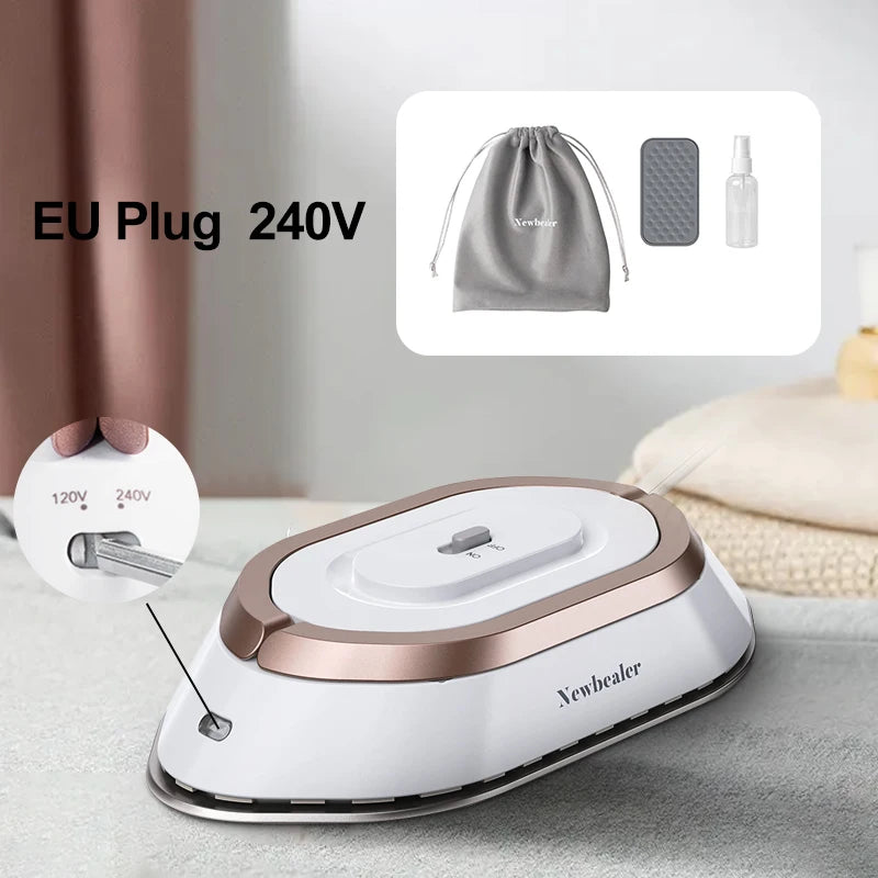 Handheld Mini Electric Dry Iron 120V/220V Dual-voltage 30S Heat Non-steam Garment Irons for Clothes Portable Lightweight Travel