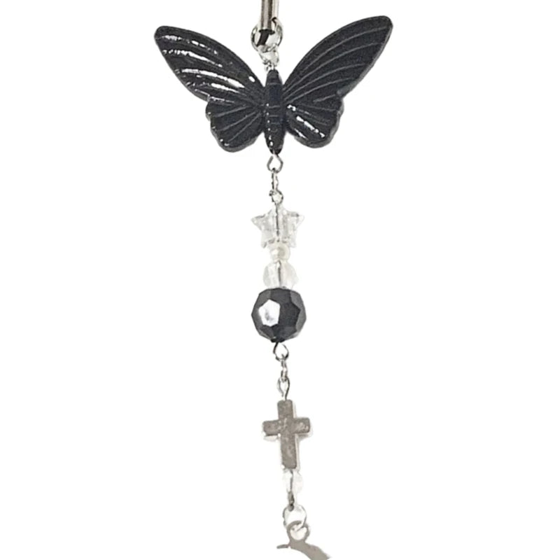 Fashion Bowknot Heart Bead Keychain Pendant Sweet Ornament Phone Straps Keyring Backpack Decoration Charm Jewelry