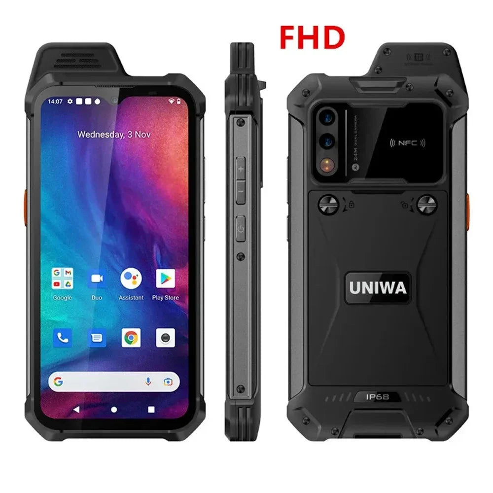UNIWA W999 ATEX Rugged Smartphone 4G 6.3 inch FHD LCD Mobile Phone 8GB 128GB Andriod 11 IP68 Waterproof 5000mAh NFC Cellphone