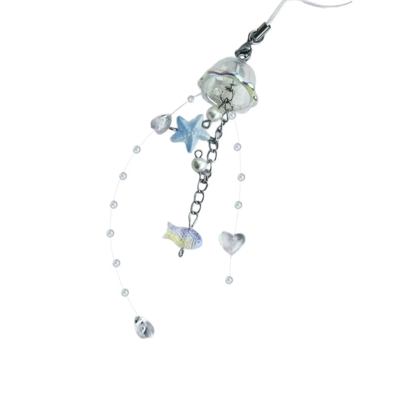 2023 New Trendy Pearls and Crystal Star Phone Keychain Phone Charm Accessory for Fashionable Individuals Women Stylish Outfits